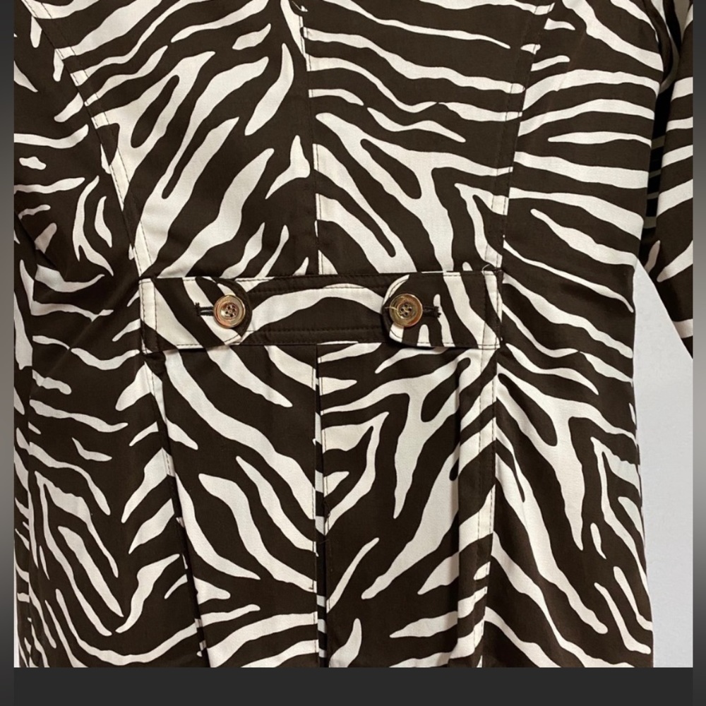 NWOT Charter Club Jacket. Small. Animal Print Brown and Off-White - Picture 7 of 9